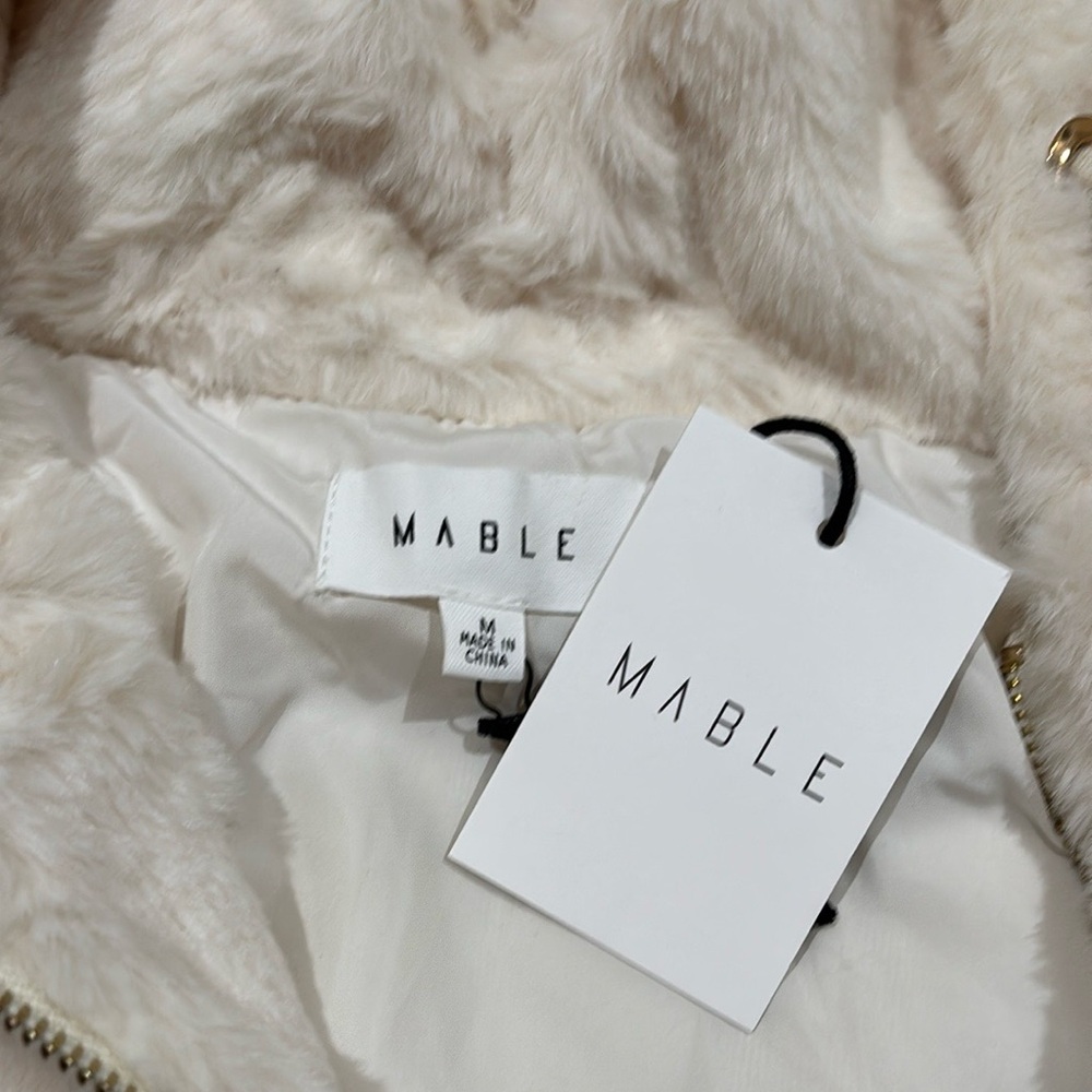 MARBLE Cream Teddy Jacket Size Medium NWT!! - Picture 2 of 5